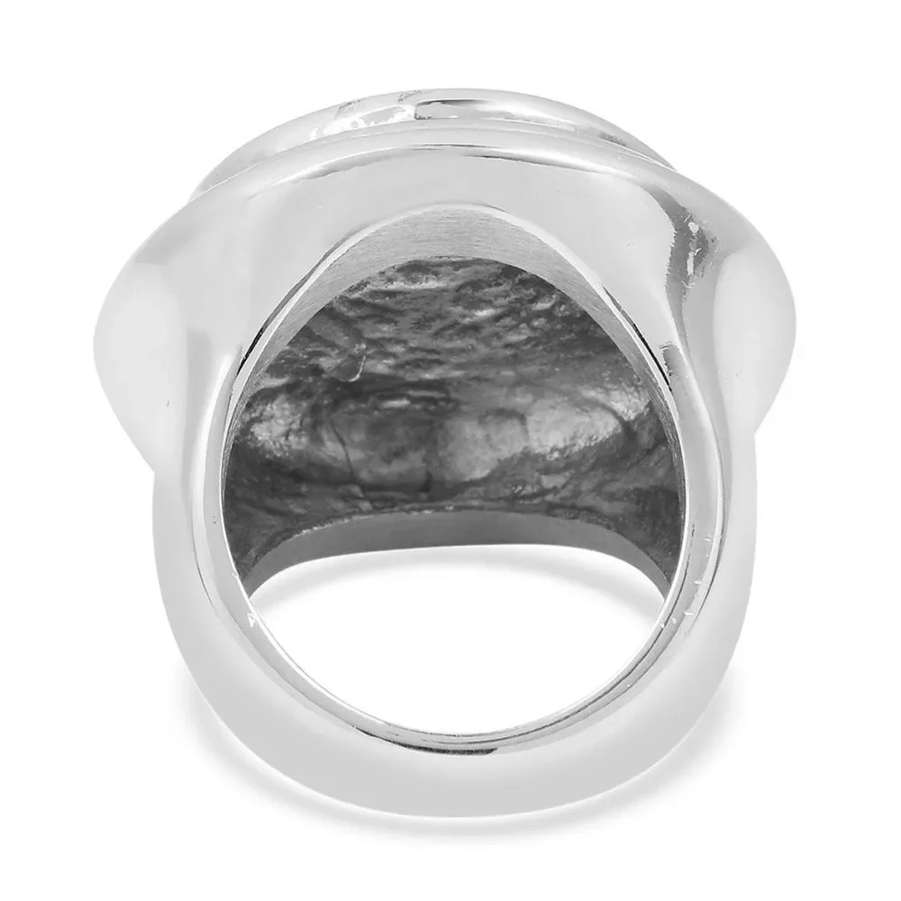 Hematite Color Austrian Crystal Ring Size 7